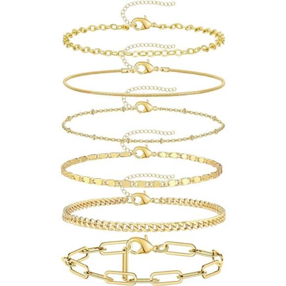 doubgood Gold Beaded Bracelets for Women, Stackable Gold Bracelets for Women - Picture 1 of 6